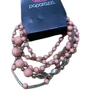 Paparazzi Bracelets Set Stretch Silver Pink NEW